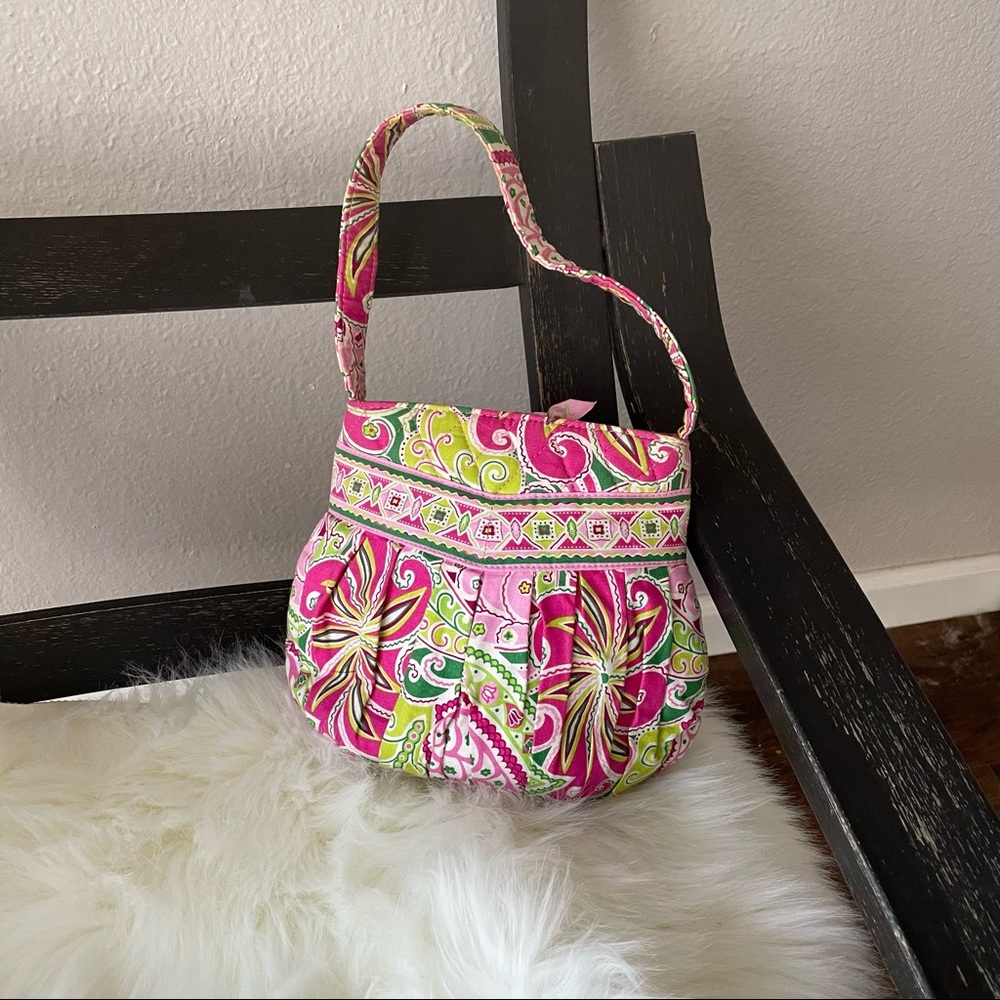 Vera Bradley MORGAN Quilted Cotton clamshell Tote in Retired Pink Pinwheel Print